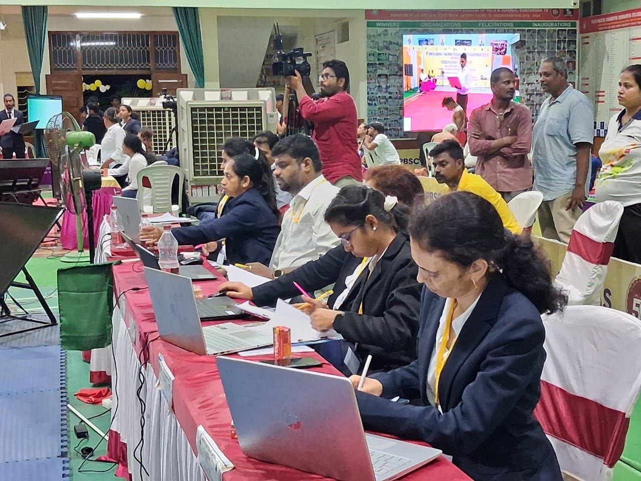 On the judging panel, national yogasana championship